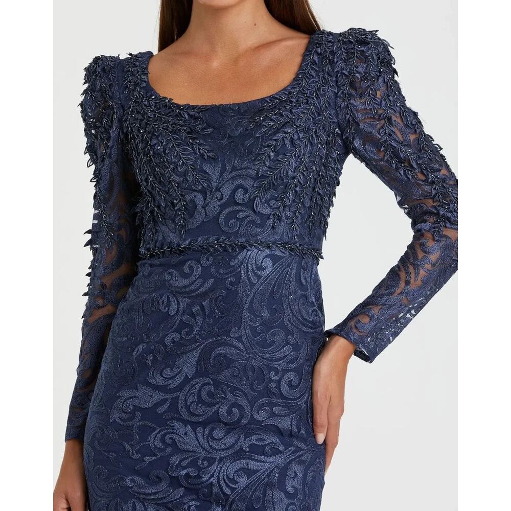 Mac Duggal STUNNING MIDNIGHT embroidered and beaded - Style 11187 Size 8